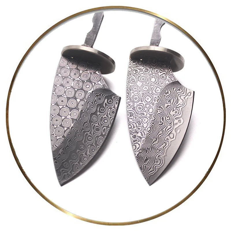 Swayboo Rosette Damascus Steel Fixed Blade Knife Blank DIY Fixed Blade Knife Blank Qst