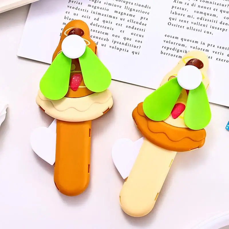 Portable Mini Hand Fan – Cute Cartoon Party Gift for Kids & Adults Novelty Hand Fan Qme