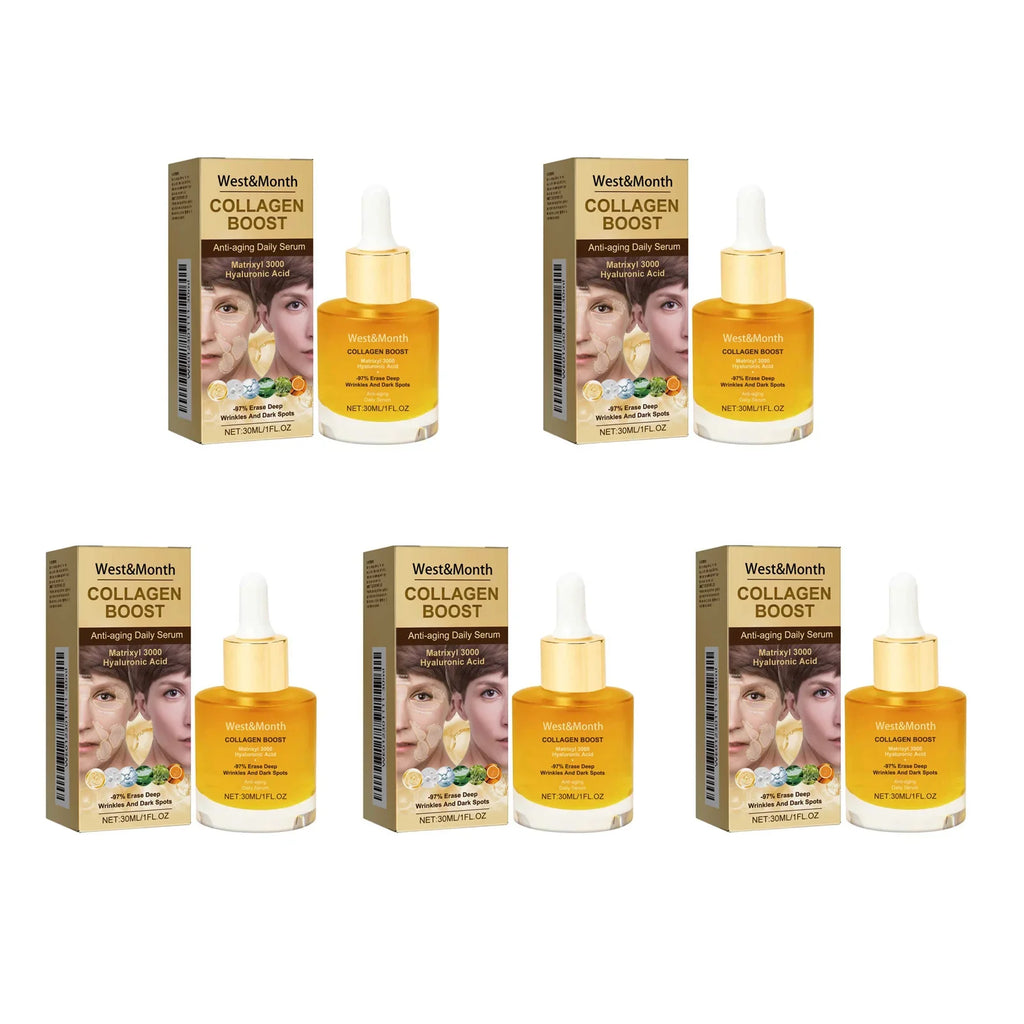 Collagen Face Serum – Hydrating, Tightening & Smoothing Collagen Face Serum Qme 5 x 30ml Boxed