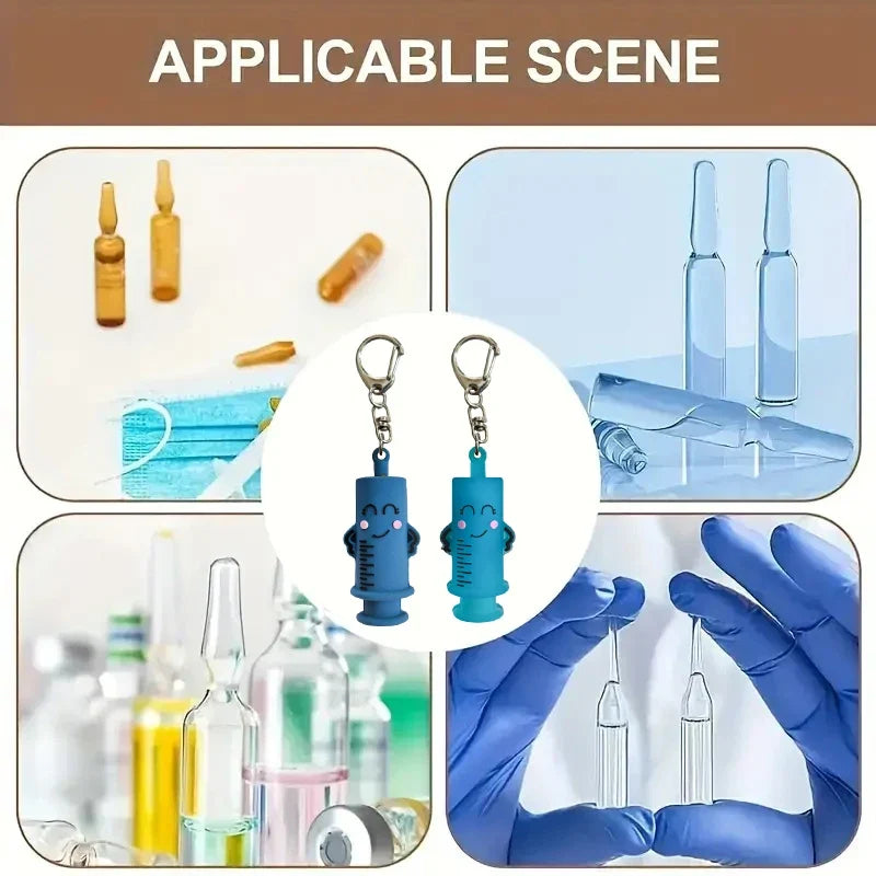 Syringe-Shaped Ampoule Bottle Opener Keychain Cutter Tool Ampoule Bottle Opener Qme