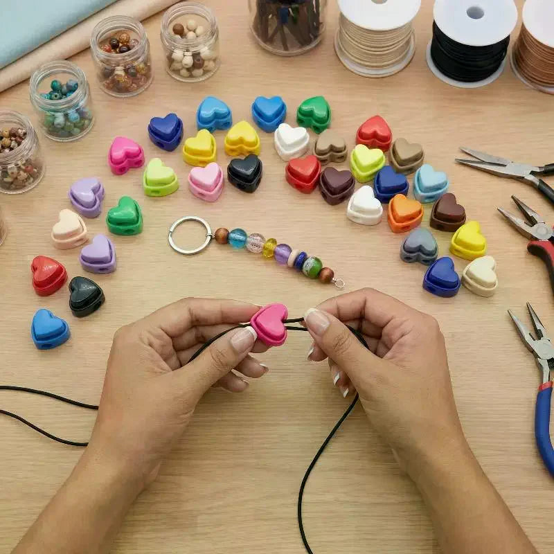 Heart-Shaped Cord Locks Double Hole Spring Toggle Stoppers Cord Lock Toggle Qme