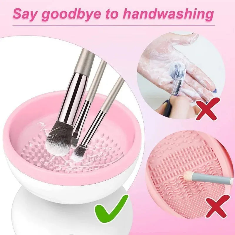 Electric Makeup Brush Cleaner Machine – Auto Spin & Dry Brush Cleaner Machine Qst