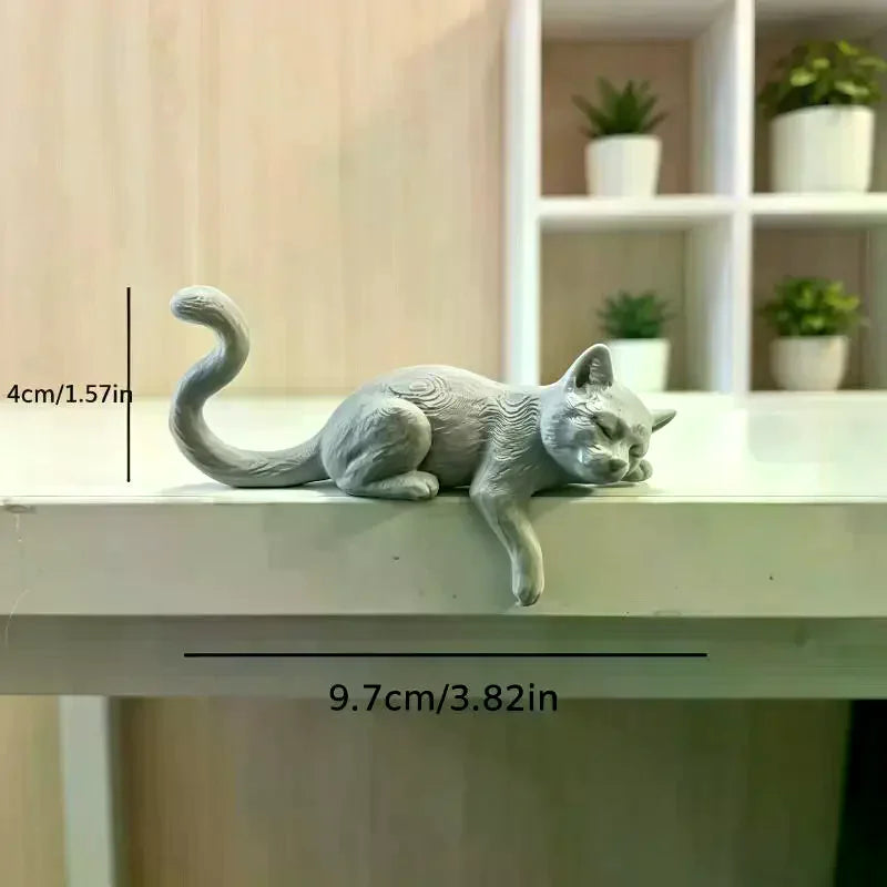 3D Printed Lazy Cat Monitor Edge Ornament | Desktop Decor Desktop Cat Ornament Qme