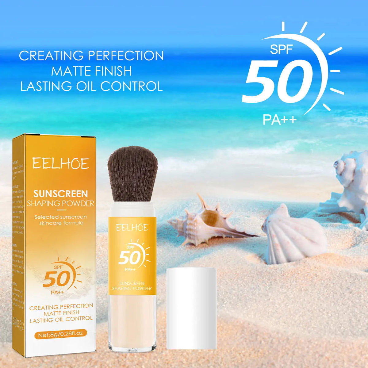 EELHOE SPF 50 Matte Finishing Powder – Oil Control & Waterproof Setting Powder SPF Qst
