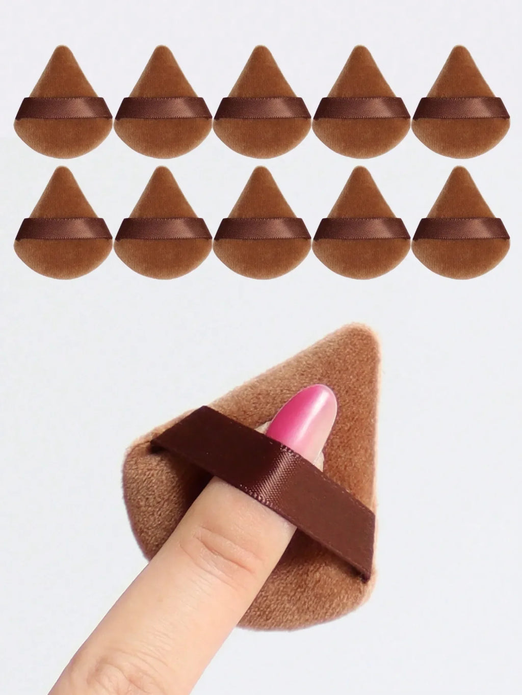 Triangle Velvet Powder Puff Makeup Blender Sponges 10pc Makeup Blender Sponge Qme