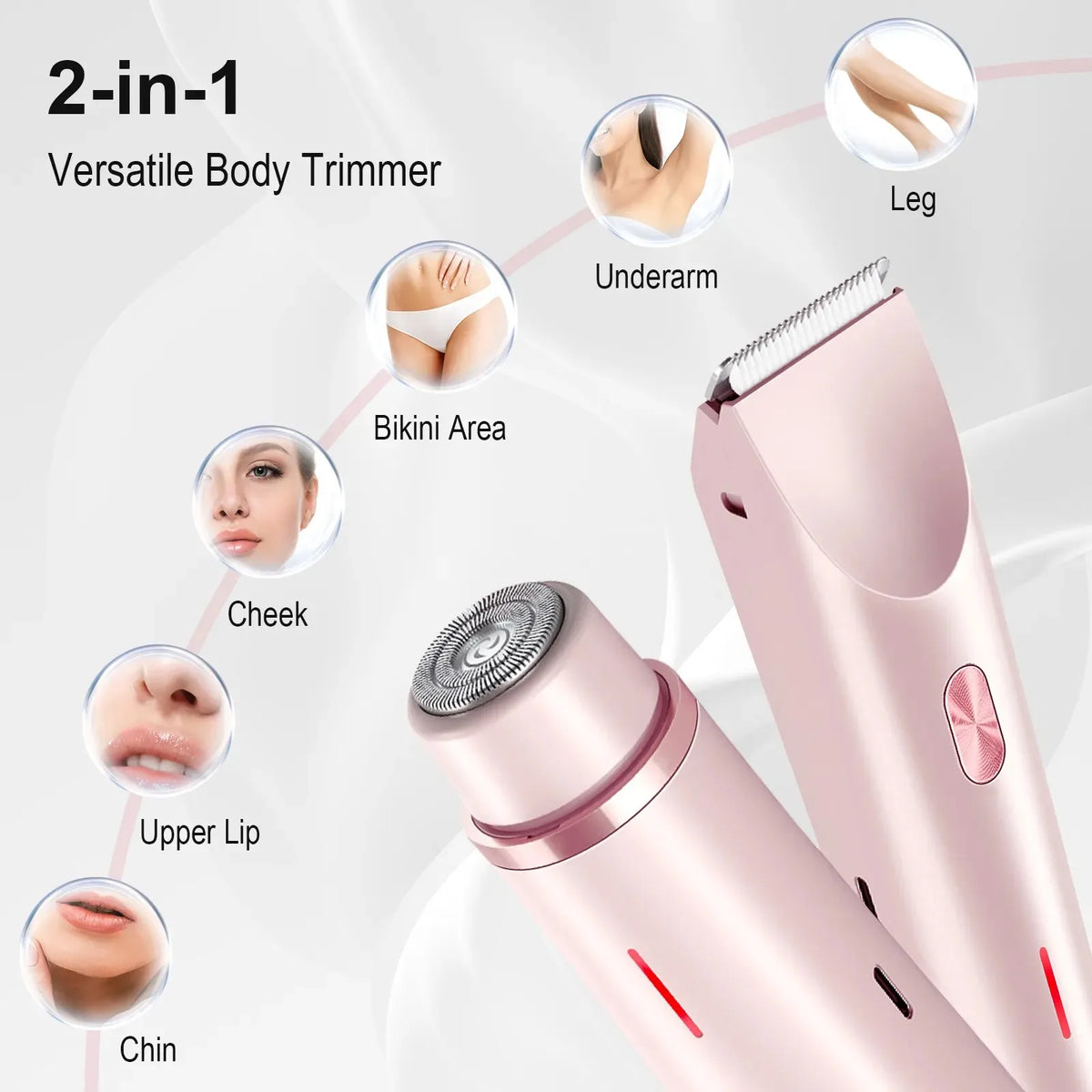 VIMYSHOW 2-in-1 Women's Electric Razor & Bikini Trimmer IPX7 Women's Electric Trimmer Qst