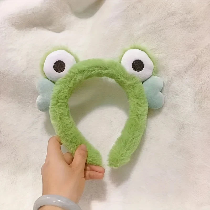 Stretchy Plush Face Wash Headband with Cute Eyes – 2 Pack Face Wash Headband Qme