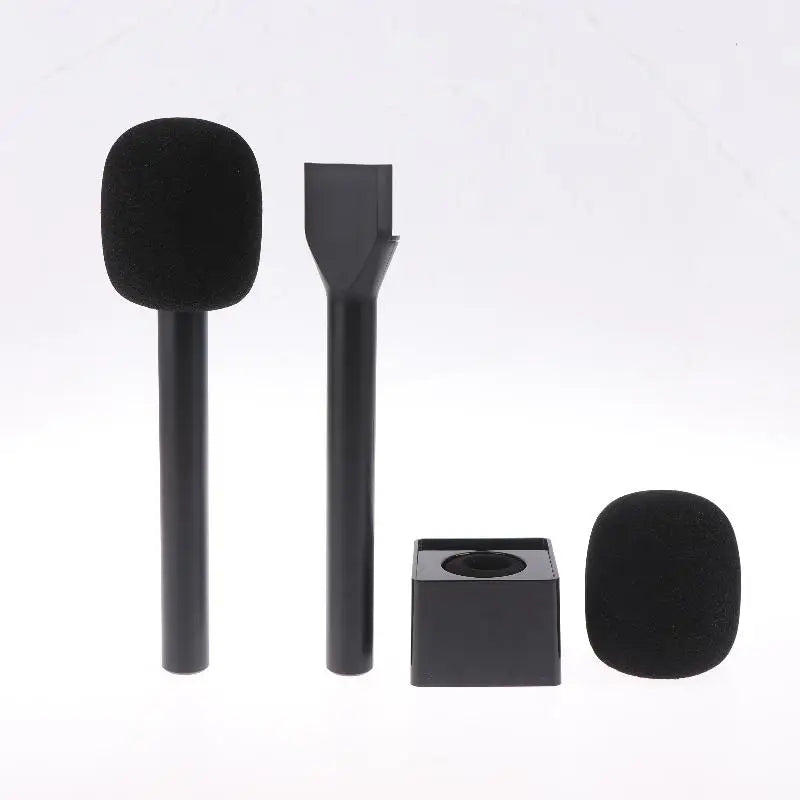 Wireless Handheld Interview Mic Adapter with Windshield Foam Microphone Adapter Qme