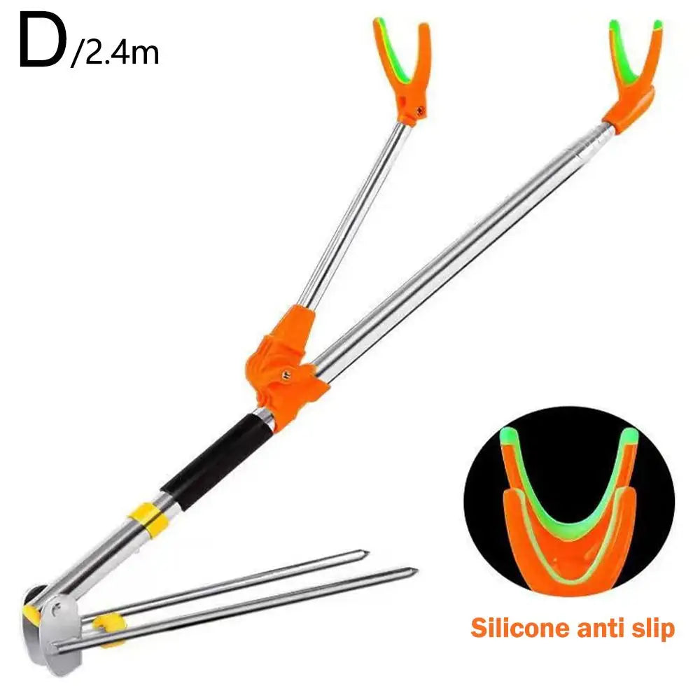 Adjustable Fishing Rod Stand Holder | Stainless Steel Ground Bracket Fishing Rod Holder Qme 2.4M