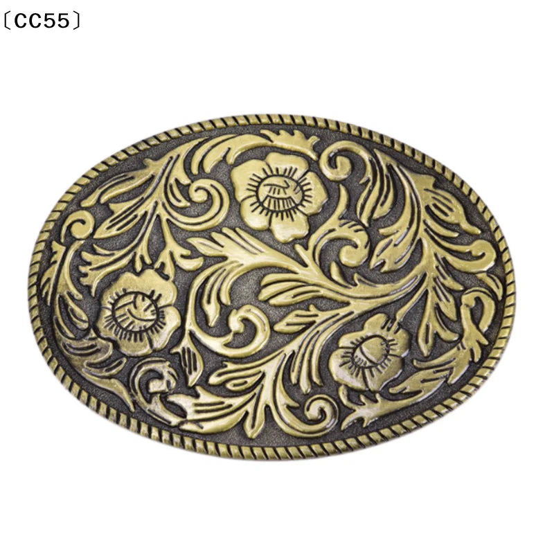 Western Vintage Floral Cowboy Belt Buckle – Alloy 1.5" Belt Buckle Qst