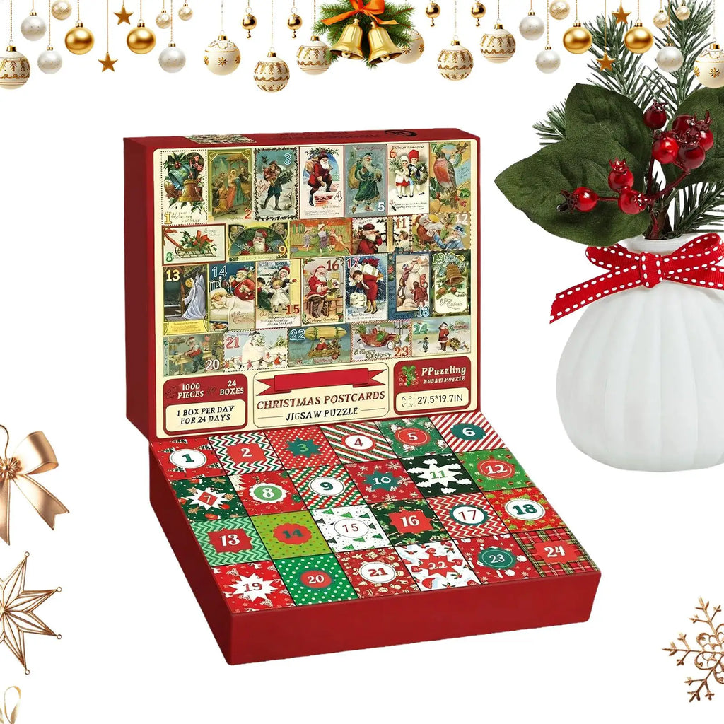 Christmas Advent Calendar 2025 – 24-Day Jigsaw Puzzle Countdown Advent Puzzle Calendar Qme M China Mainland