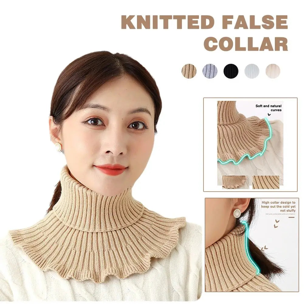 Women's Knitted Detachable Turtleneck Collar Scarf Detachable Collar Scarf Qme