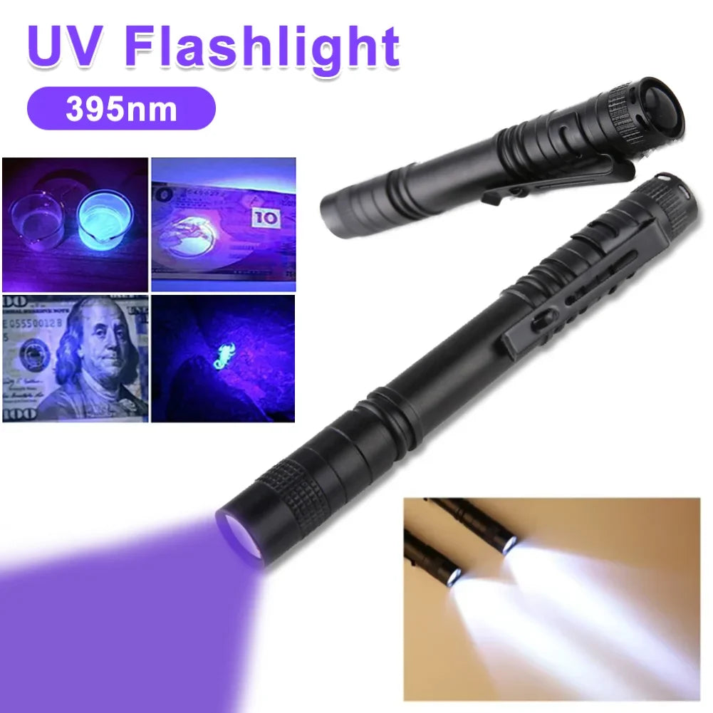 LED UV Flashlight – Pet Stain & Counterfeit Detector Torch UV Blacklight Flashlight Qme