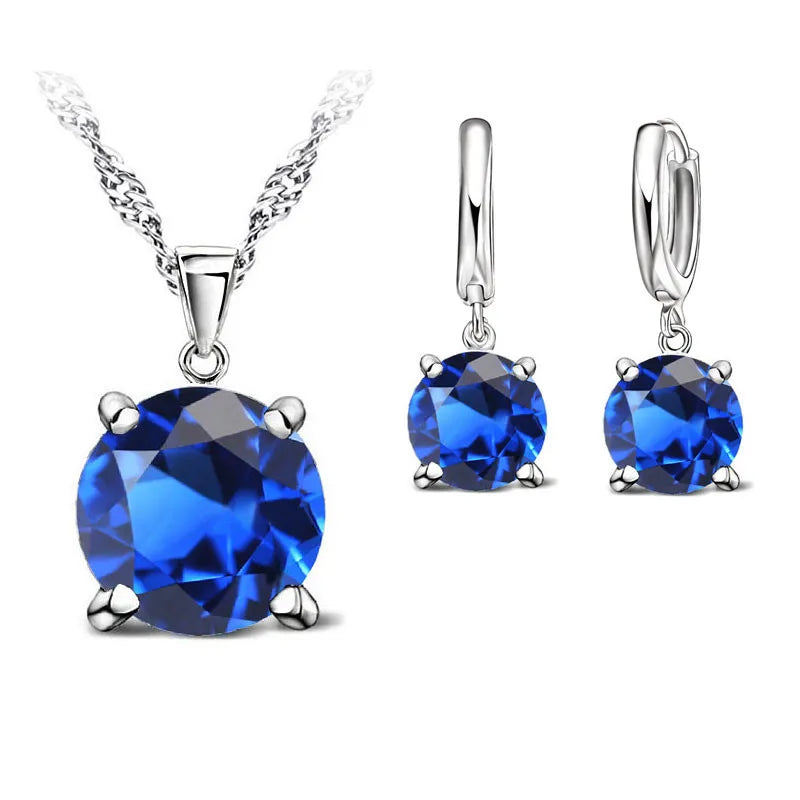 925 Sterling Silver CZ Crystal Round Stud Earrings for Women CZ Stud Earrings Qme