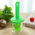 BBQ Silicone Oil Dispenser Brush – Grilling & Baking Utensil Silicone Basting Brush Qme 1PC-GREEN