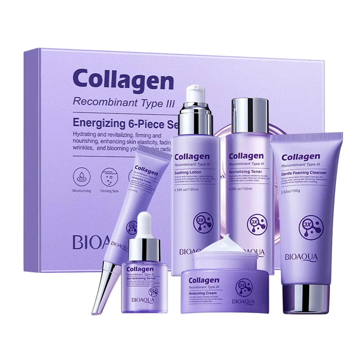 Qme Collagen Anti-Aging Firming 6-Piece Skincare Set Anti-Aging Skincare Set Qme