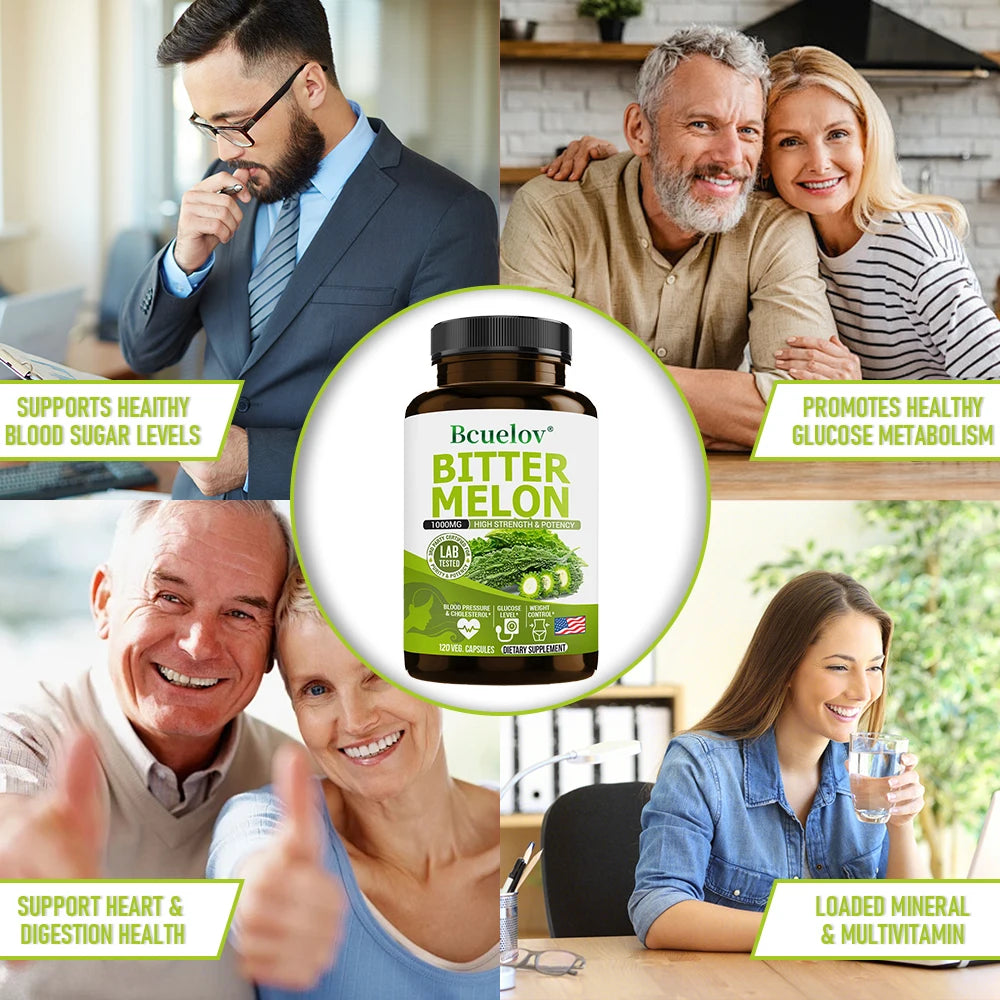 Bitter Melon Extract 1000mg Capsules – Blood Sugar & Immunity Herbal Supplement Qst