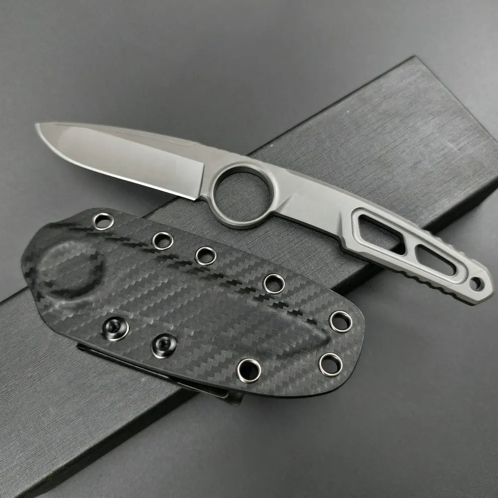 TRSKT AUS-10 Fixed Blade Camping Knife 62HRC + Kydex Sheath Fixed Blade Knife Qst