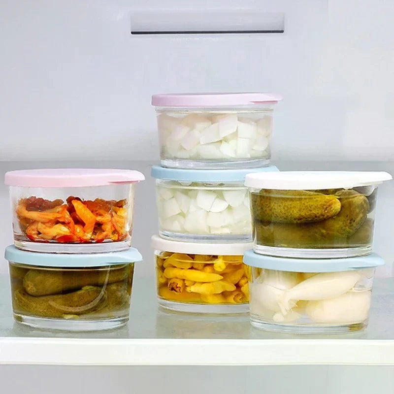 Borosilicate Glass Round Food Storage Container – Microwave Safe Glass Storage Container Qme