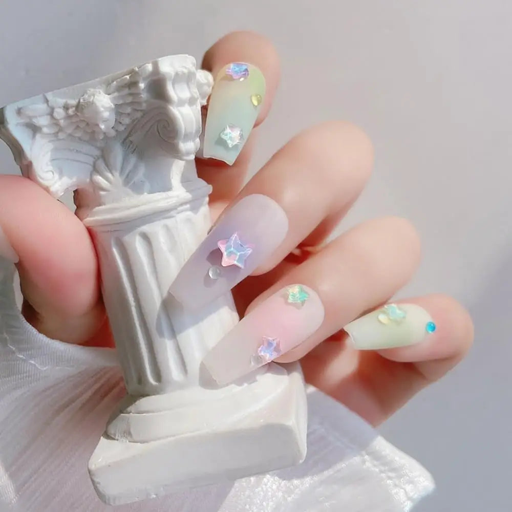 3D Nail Charms Rhinestone Gems – 50pcs Star & Love Art Nail Art Charms Qme