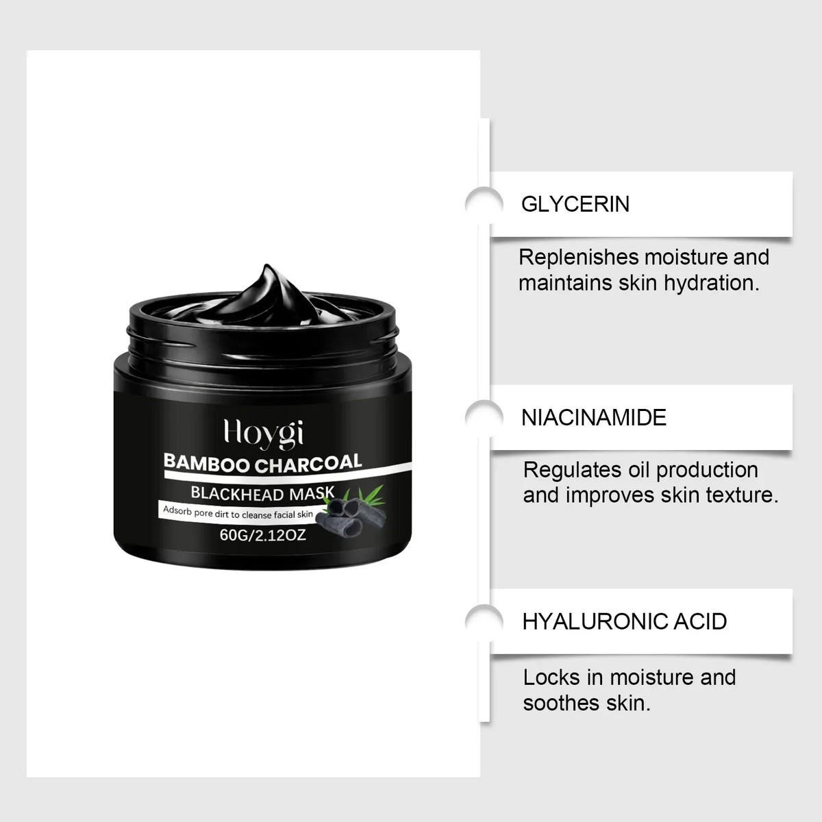 Bamboo Charcoal Peel-Off Blackhead Mask – Deep Pore Cleansing Peel-Off Face Mask Qme