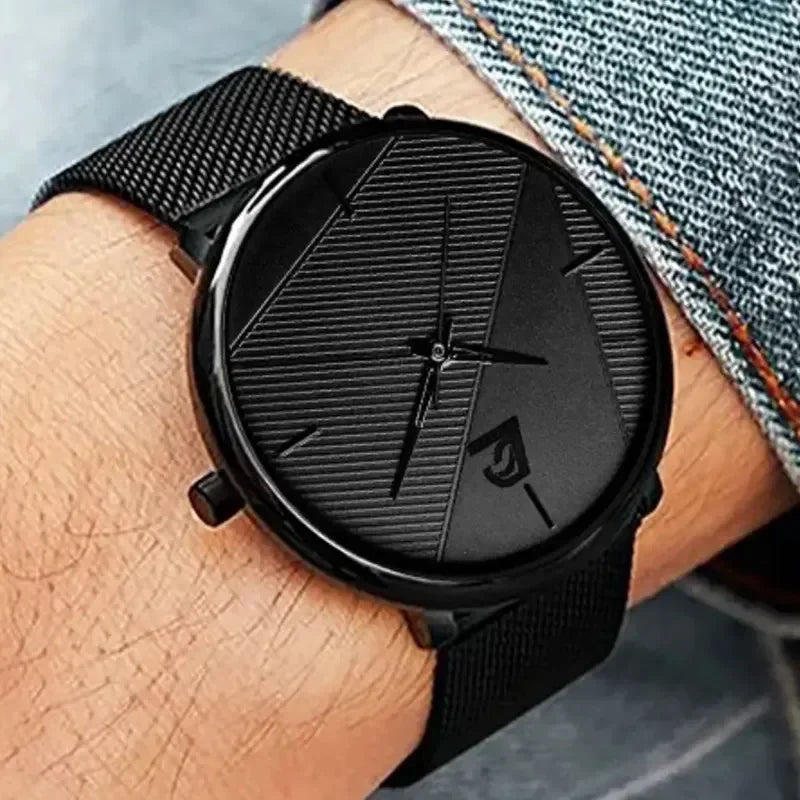 Minimalist Men's Mesh Belt Quartz Watch | Business Casual Men's Quartz Watch Qme