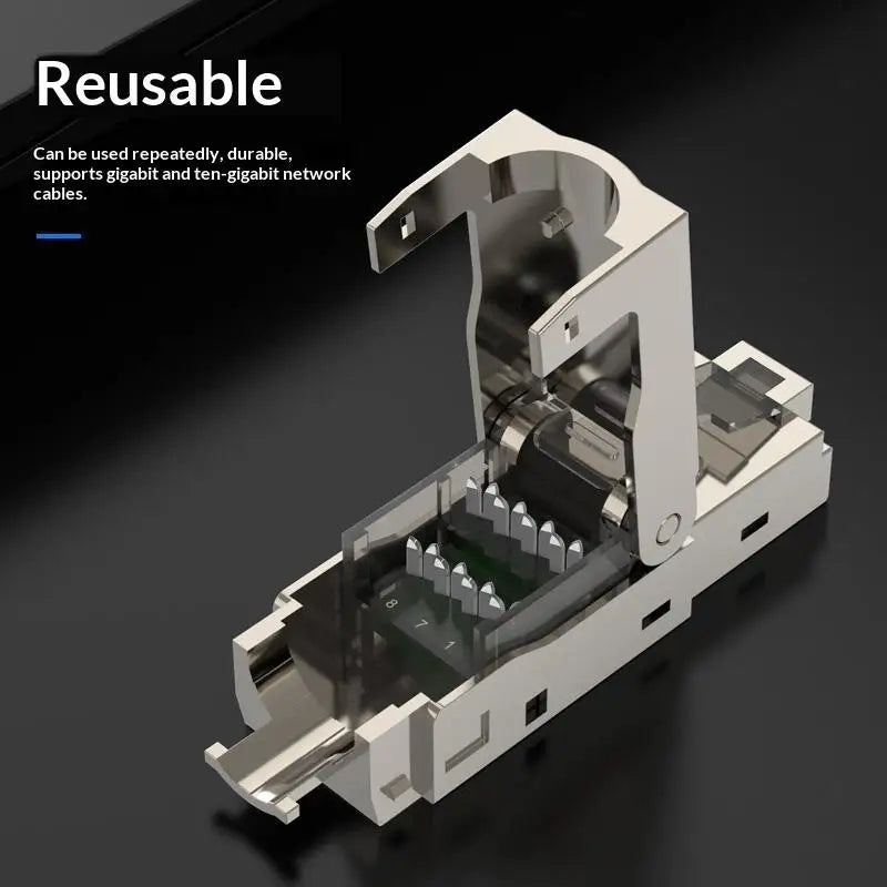 Tool-Free Zinc Alloy Ethernet Termination Plugs | 9 Colors Ethernet Connector Qme