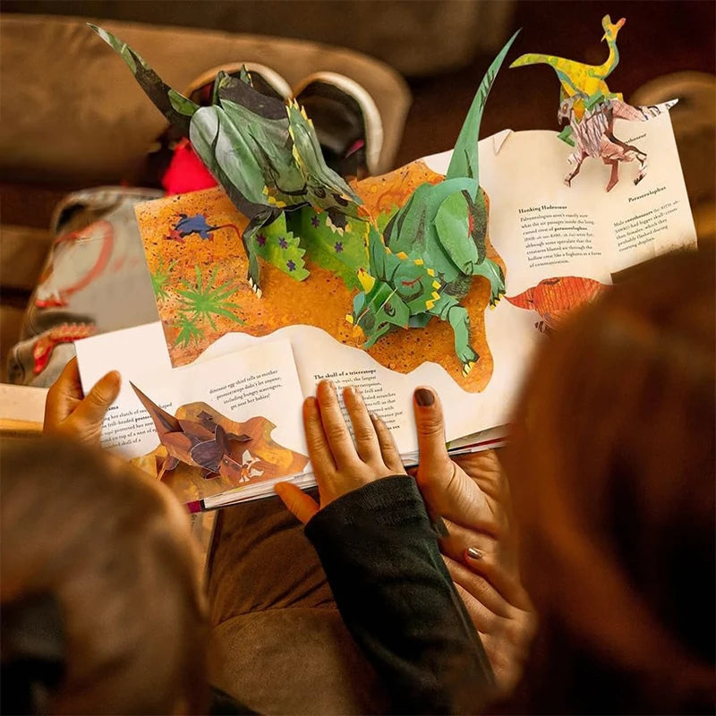 3D Folding Dinosaur Encyclopedia Book – Kids Science Gift Children's Science Book Qst