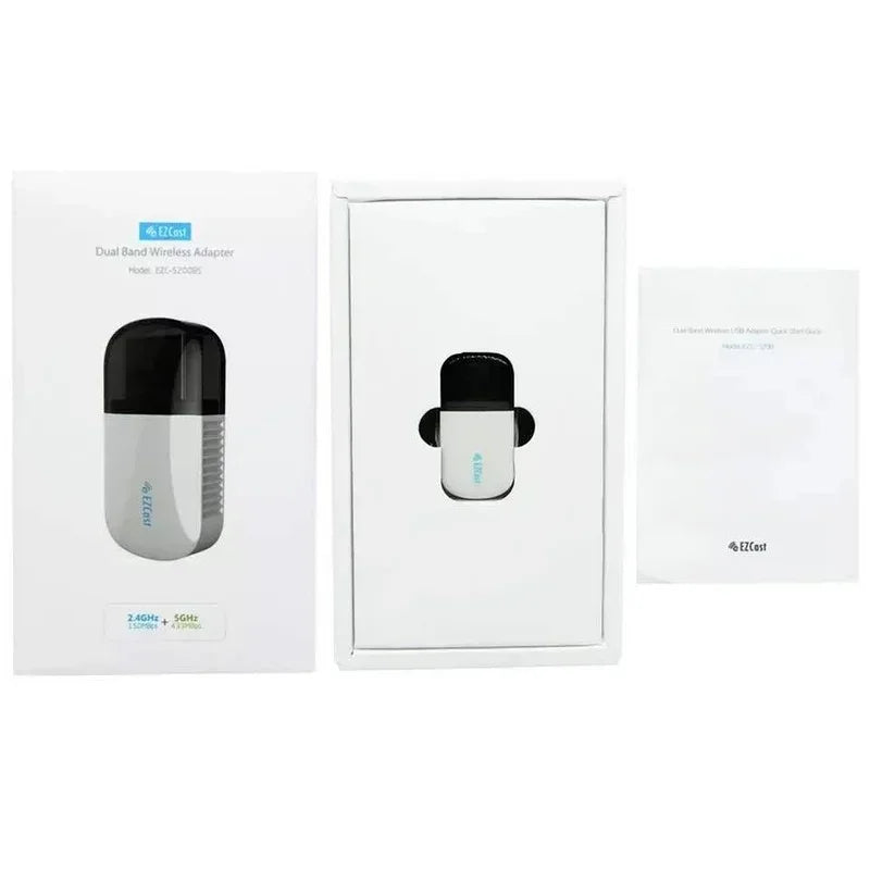 Portable Dual-Band USB WiFi Bluetooth 4.2 Adapter – Plug & Play USB WiFi Adapter Qme