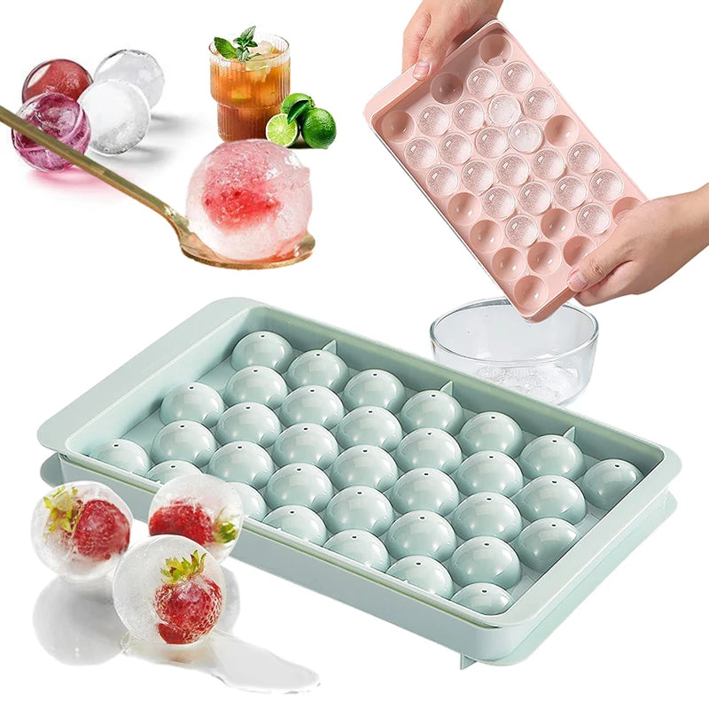 33-Ball Sphere Ice Cube Tray – Round Ice Mold for Whiskey Ice Cube Mold Qst
