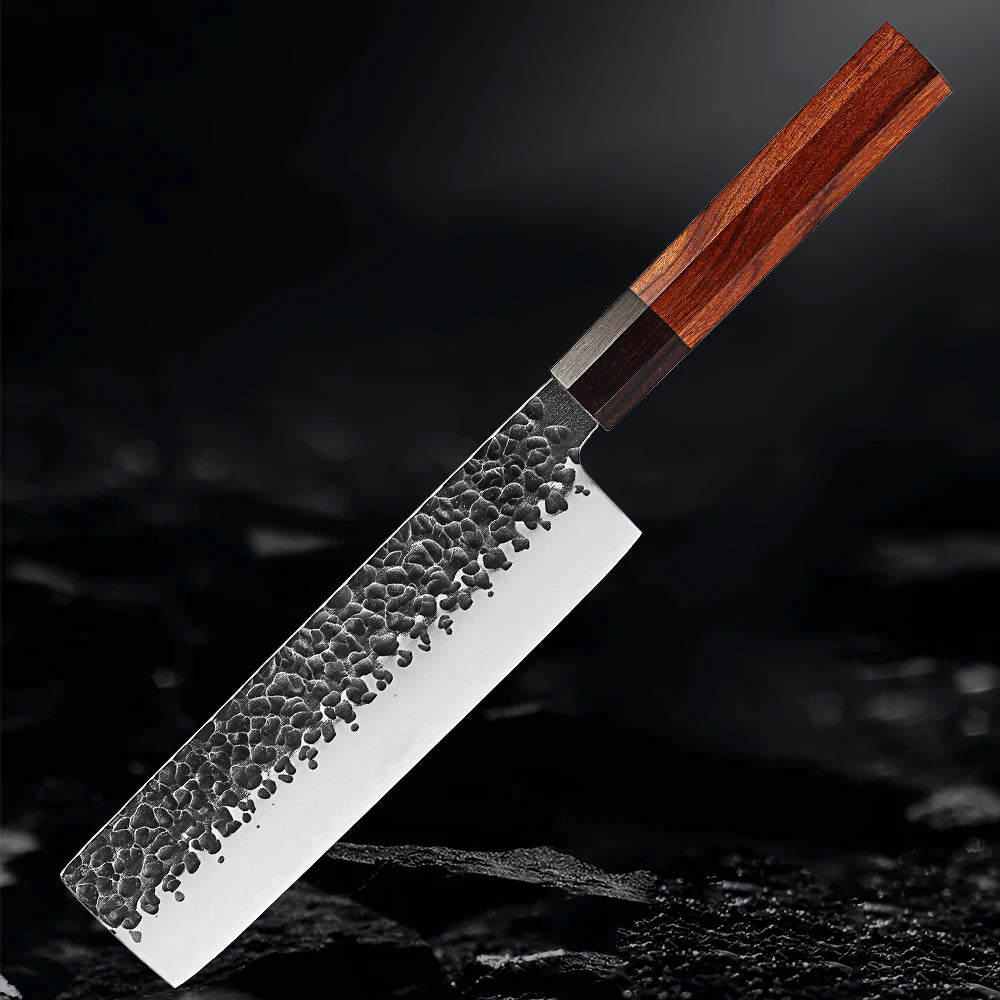 7-Inch Nakiri Knife – Japanese High Carbon Steel Chef Knife Nakiri Chef Knife Qst SG211111BR6