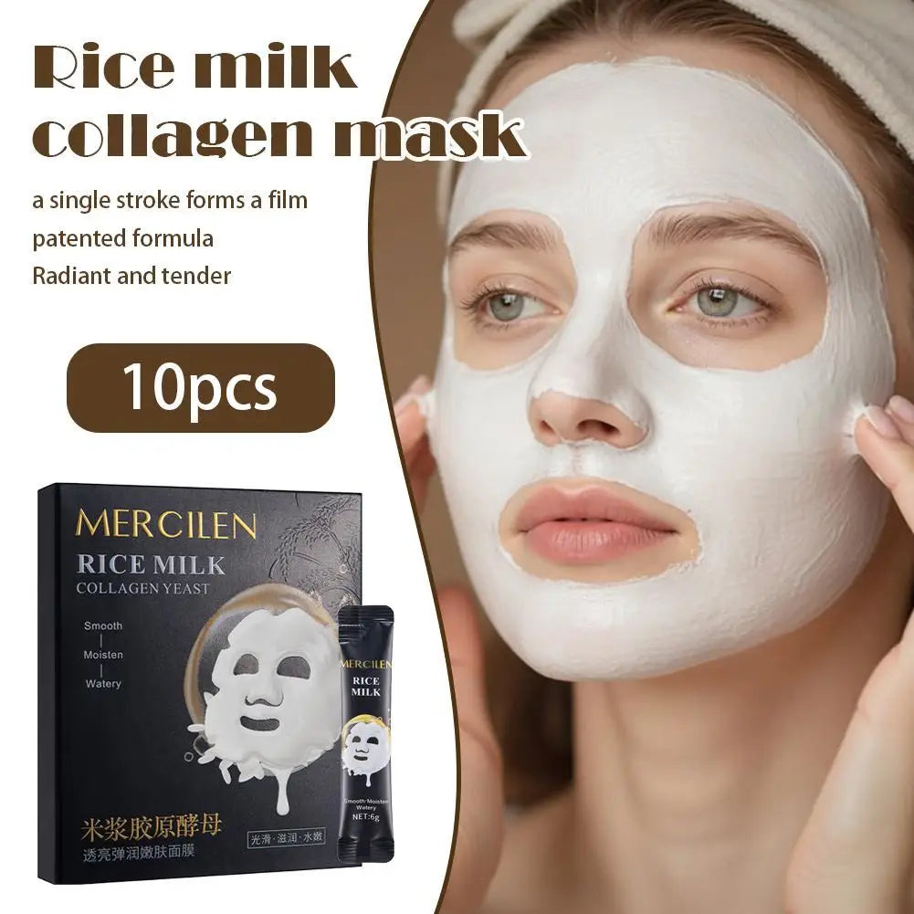 Rice Milk Collagen Yeast Peel-Off Mask – Brightening & Firming Peel-Off Face Mask Qme