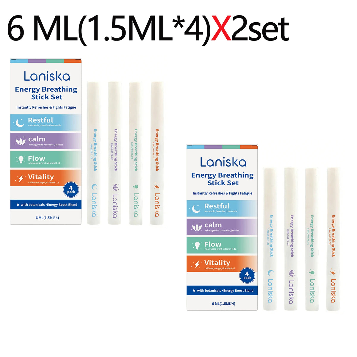 Laniska Portable Herbal Inhaler Stick – Natural Plant Extract Herbal Inhaler Stick Qst 2set