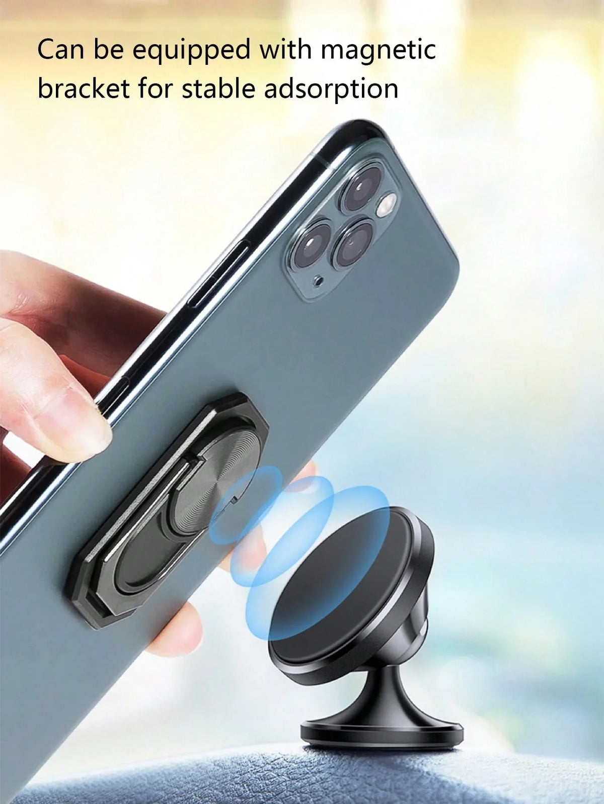 360° Rotating Magnetic Ring Buckle Car Phone Mount Magnetic Car Mount Qme