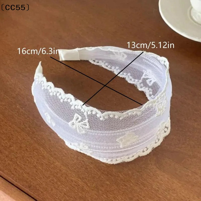 Elegant White Lace Headband for Women & Kids – Hair Hoop Lace Headband Qst