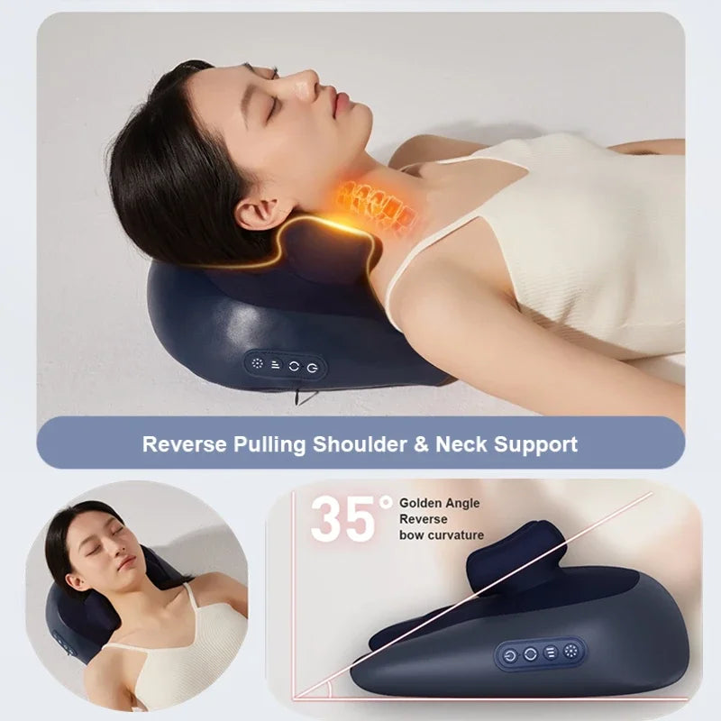 PAQIN Wireless Shiatsu Neck Shoulder Massage Pillow | Home & Car Shiatsu Massage Pillow Qst