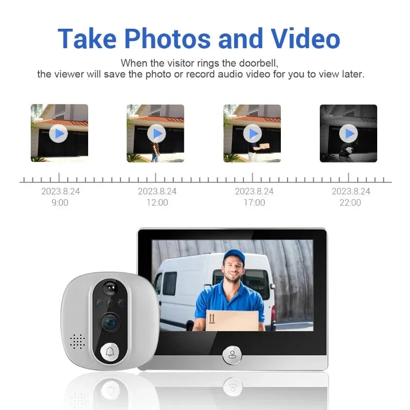 Wireless HD Video Doorbell Cat's Eye Intercom – Qme Smart Door Video Door Phone Qme