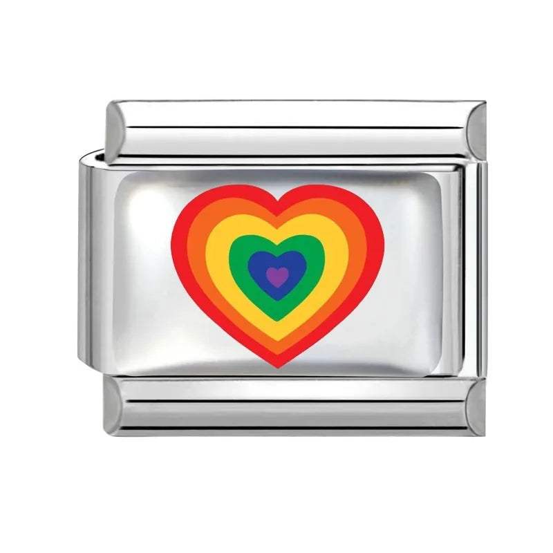 Zircon Heart Cave Italian Charm 9mm – Stainless Steel DIY