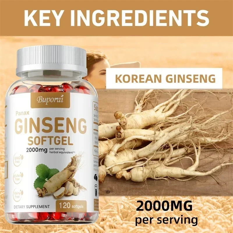 Red Panax Ginseng Capsules – Energy, Immunity & Antioxidant Herbal Supplement Qst
