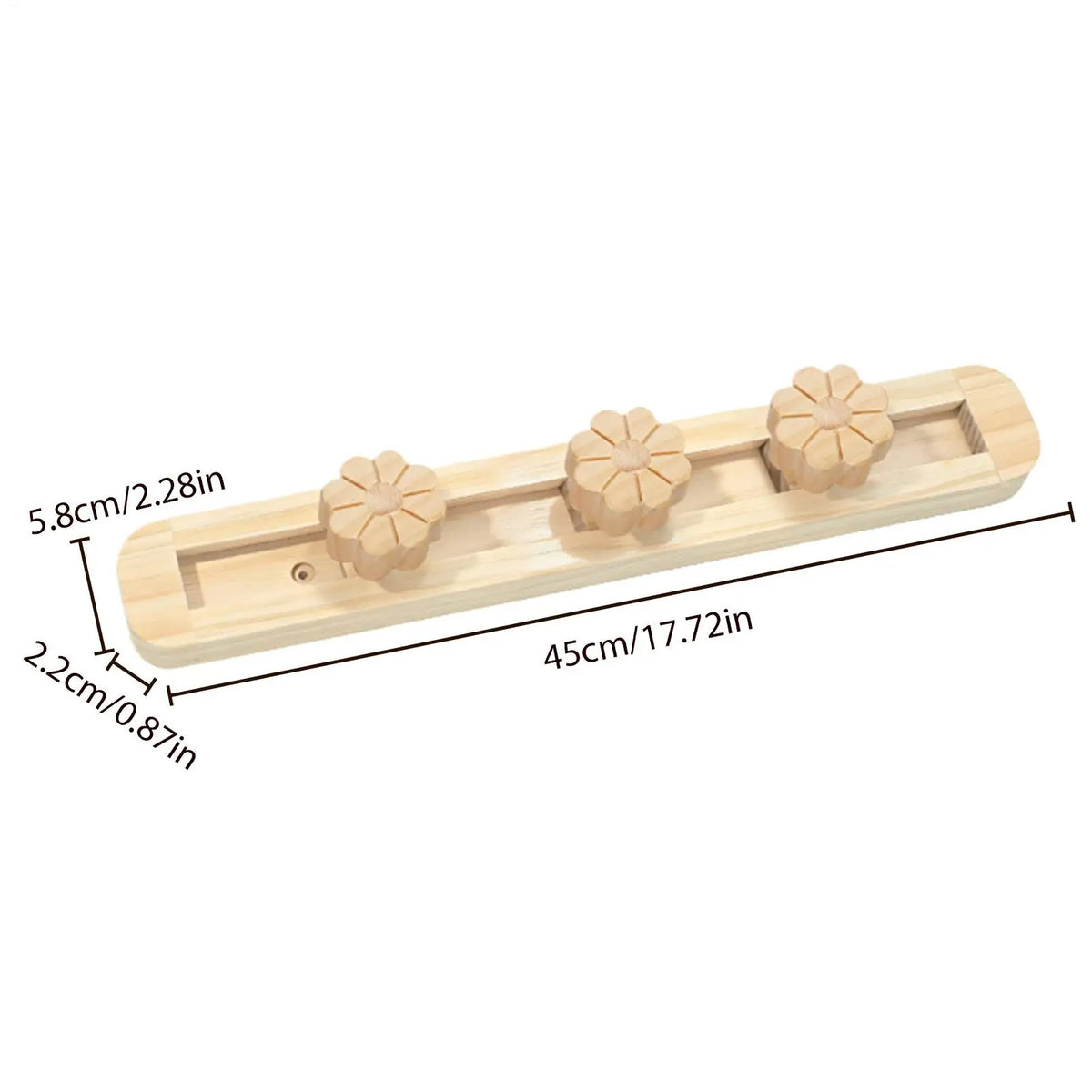 Wooden Wall Mount Coat Rack with 3 Movable Hooks Wall Coat Rack Qme