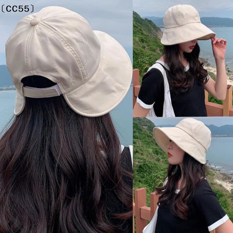 Women's Foldable Wide Brim Sun Hat – UV Protection Beach Cap Wide Brim Sun Hat Qst
