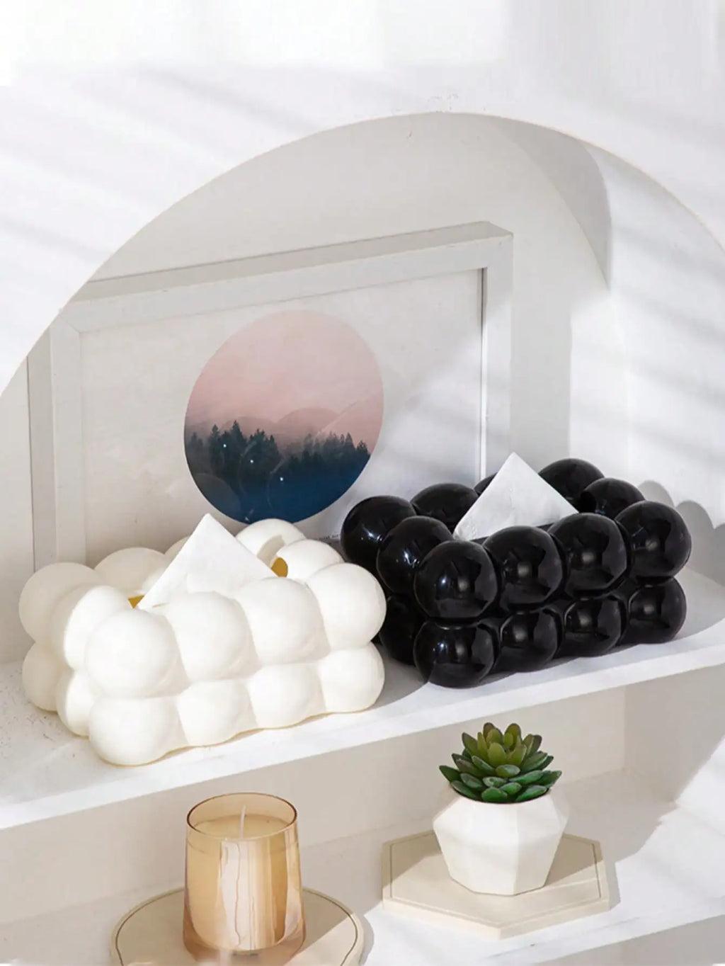Marshmallow Tissue Box – Luxury ABS Living Room Storage Tissue Box Holder Qme