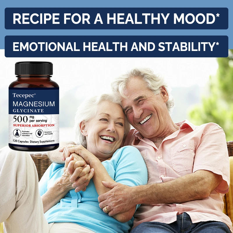500mg Magnesium Glycinate Capsules – Non-GMO Supplement Magnesium Supplement Qst