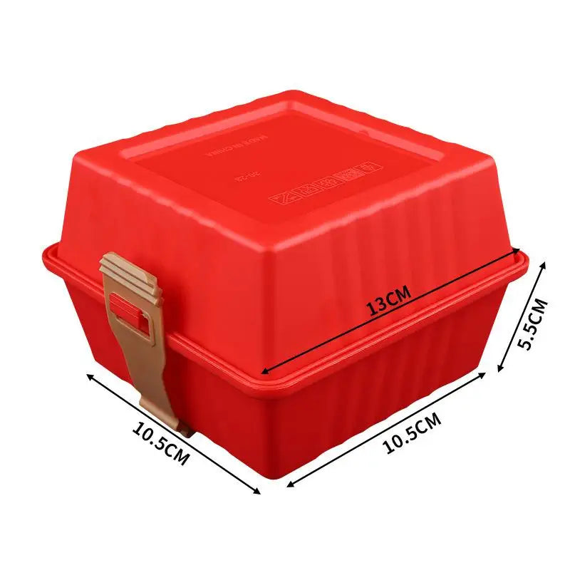Premium Lunch Box with Sturdy Strap & Leak-Proof Lid Lunch Box Qme Red