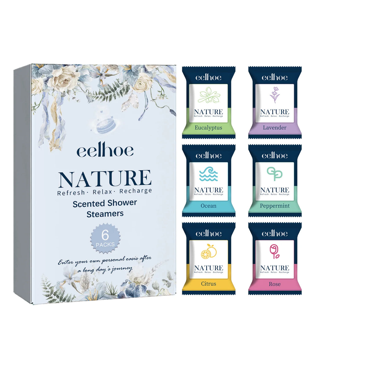 6-Pack Aromatherapy Shower Steamers – Spa Fizz Tablets Shower Steamers Qst 1 BOX