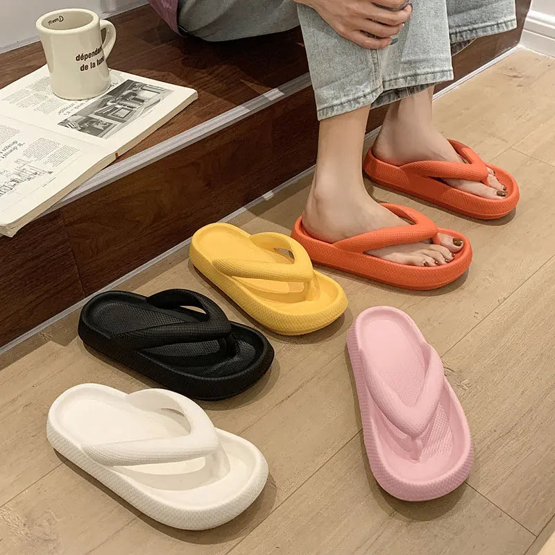 Handmade Flower Platform Flip-Flops | Cloud Soft Slippers Platform Flip-Flops Qme