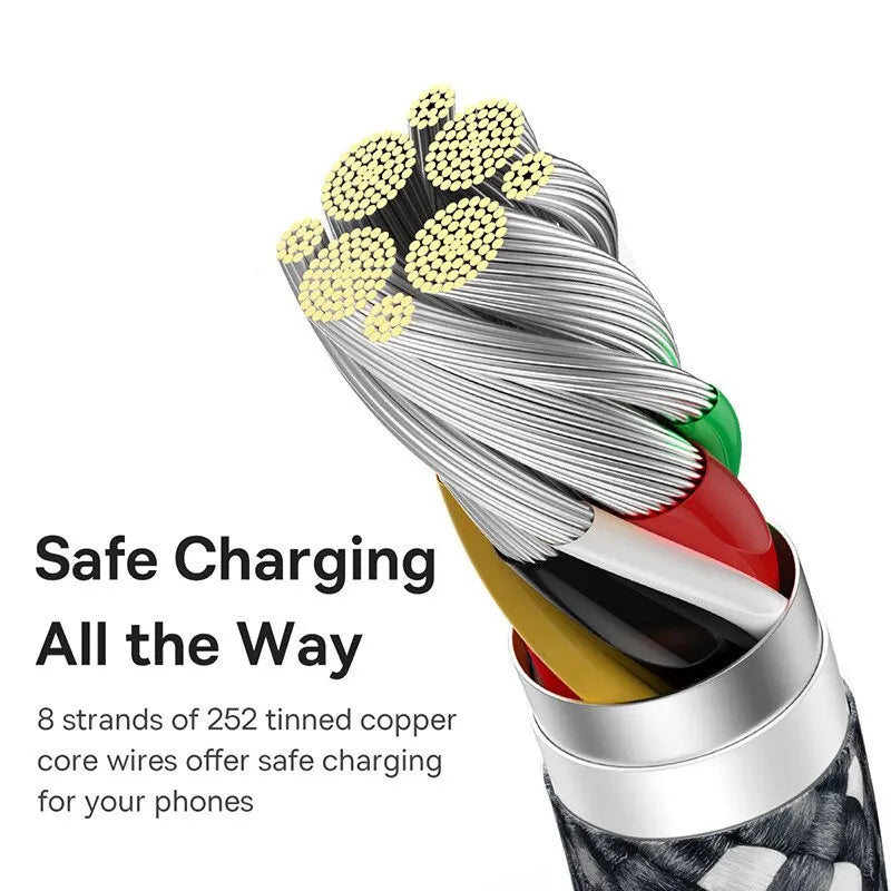 Baseus 100W USB-A to USB-C Fast Charging Braided Cable USB Charging Cable Qst