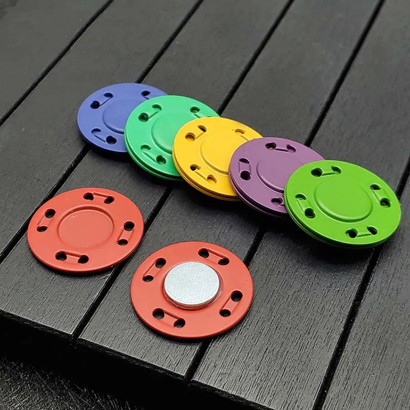 Metal Magnetic Snap Buttons – 5 Pairs, 20 Colors, 3 Sizes Magnetic Snap Buttons Qme