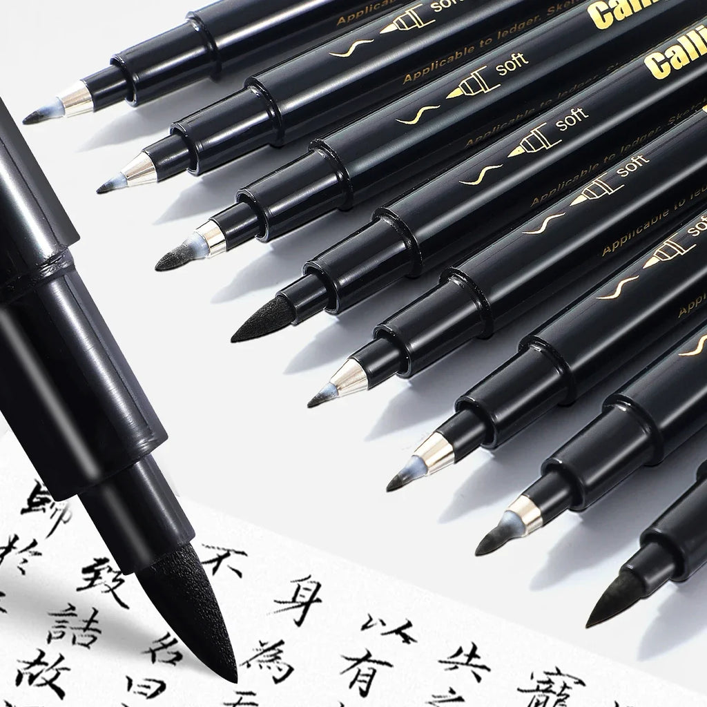 Qme Black Calligraphy Pen Set – 4 Pc Hand Lettering Markers Calligraphy Pen Set Qme