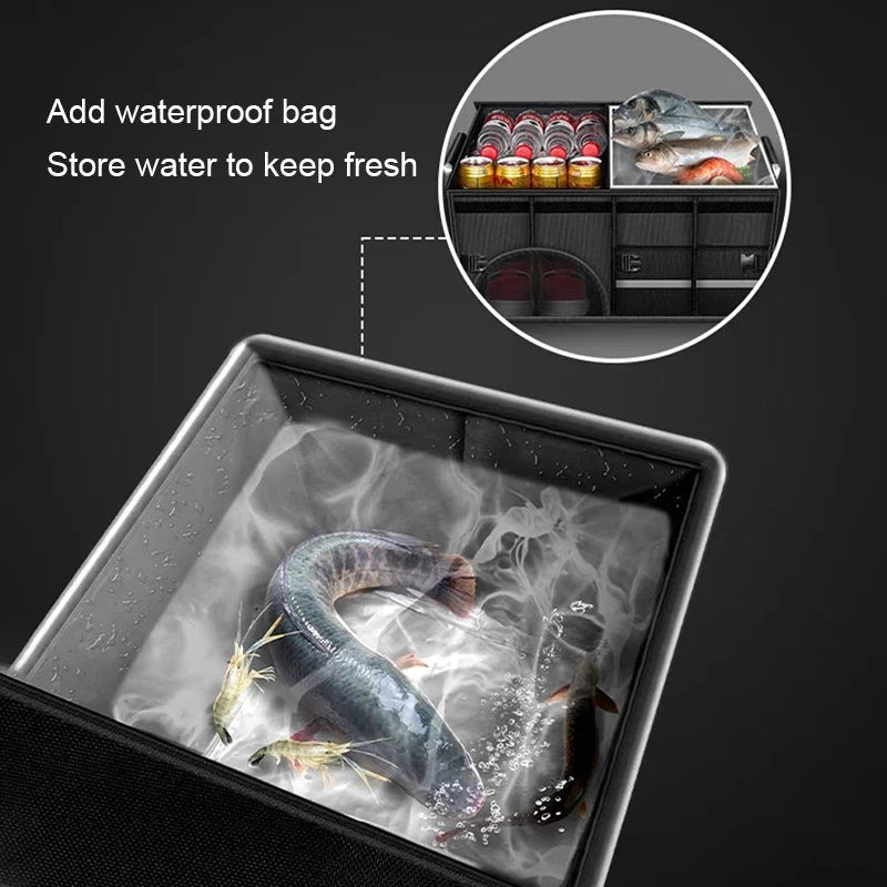 SEAMETAL Foldable Car Trunk Organizer – Waterproof Oxford Box Car Trunk Organizer Qme
